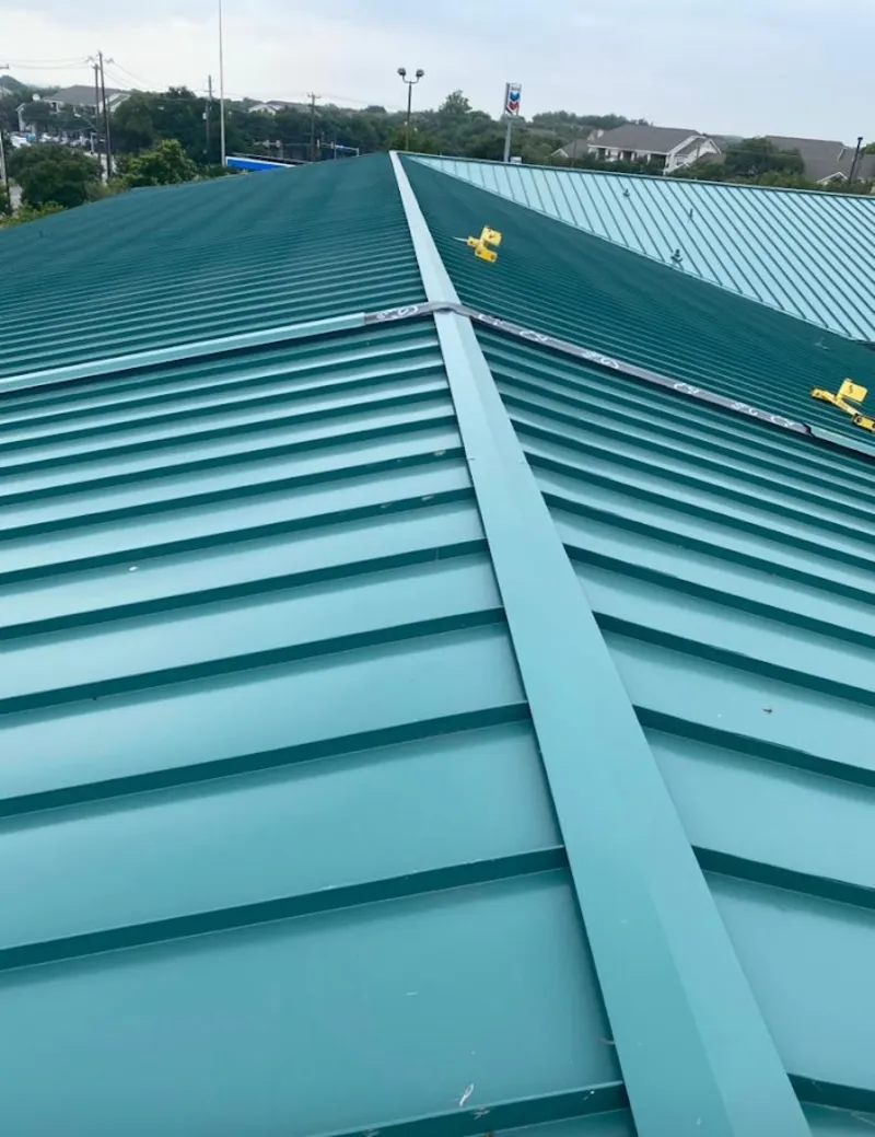 Green commercial metal roof ridge and valley for Metal Roof Repair in Sutherlin
